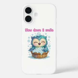 Slow Down en Glimlach – Positieve Vibes iPhone 16 Hoesje