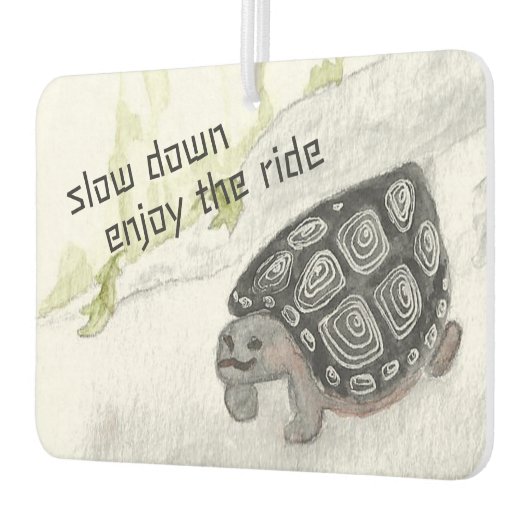 Slow Down Geniet van de Ride Waterverf Turtle Luchtverfrisser (Links)