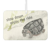Slow Down Geniet van de Ride Waterverf Turtle Luchtverfrisser (Voorkant)