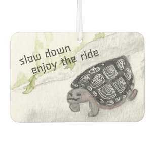 Slow Down Geniet van de Ride Waterverf Turtle Luchtverfrisser