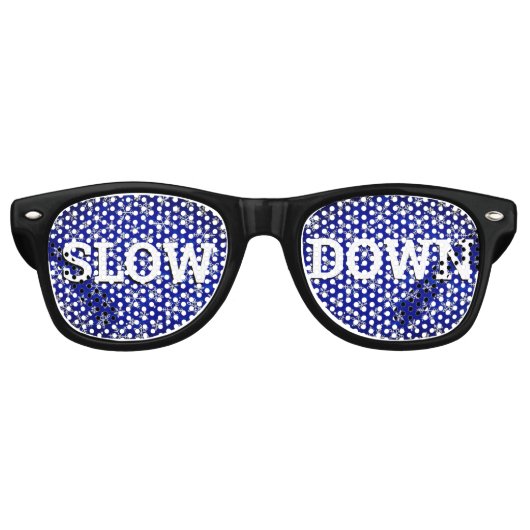SLOW DOWN retro Shades / Fun Party Sunbribril Retro Zonnebril (Voorkant)