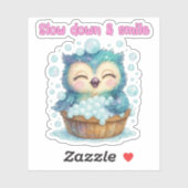 Slow Down & Smile beroemd gemaakt door Owl Sticker (Vel)