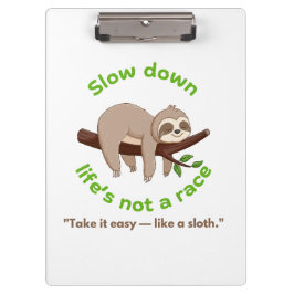 Slow Down – traag grafisch T-shirt en cadeau Klembord