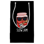 Slow Jam Funny Food Pun Dark BG Klein Cadeauzakje (Voorkant)