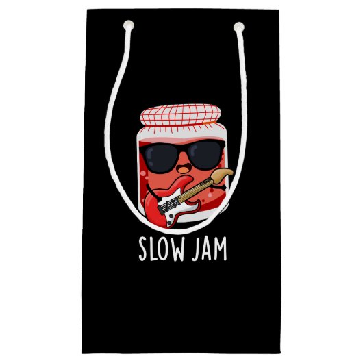 Slow Jam Funny Food Pun Dark BG Klein Cadeauzakje (Voorkant)
