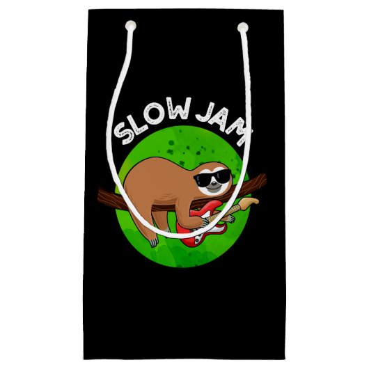 Slow Jam Funny Music Animal Pun Dark BG Klein Cadeauzakje (Voorkant)