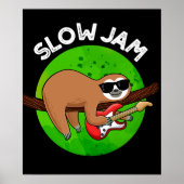 Slow Jam Funny Music Animal Pun Dark BG Poster (Voorkant)