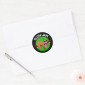Slow Jam Funny Music Animal Pun Dark BG Ronde Sticker (Envelop)