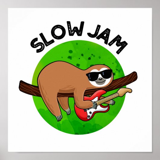 Slow Jam Funny Music Animal Pun Poster (Voorkant)