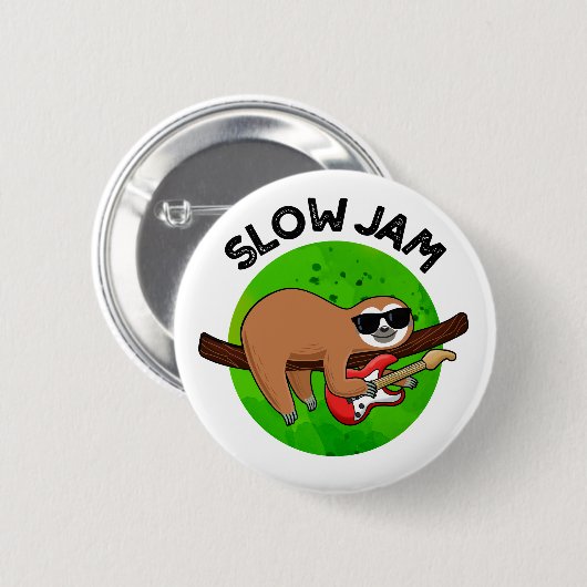 Slow Jam Funny Music Animal Pun Ronde Button 5,7 Cm (Voorkant /achterkant)