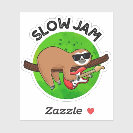 Slow Jam Funny Music Animal Pun Sticker (Vel)