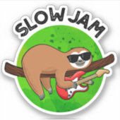 Slow Jam Funny Music Animal Pun Sticker (Voorkant)