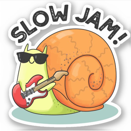Slow Jam Funny Music Animal Pun Sticker (Voorkant)