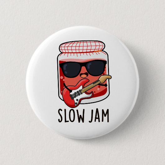 Slow Jam Funny Music Pun Ronde Button 5,7 Cm (Voorkant)