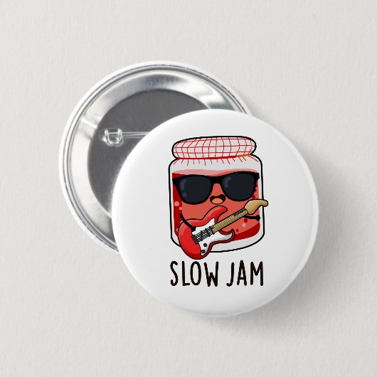 Slow Jam Funny Music Pun Ronde Button 5,7 Cm (Voorkant /achterkant)