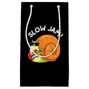 Slow Jam Funny Music Snail Pun Dark BG Klein Cadeauzakje