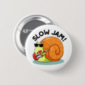 Slow Jam Funny Music Snail Pun Ronde Button 5,7 Cm (Voorkant /achterkant)