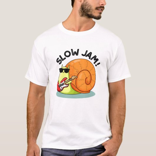 Slow Jam Funny Music Snail Pun T-shirt (Voorkant)
