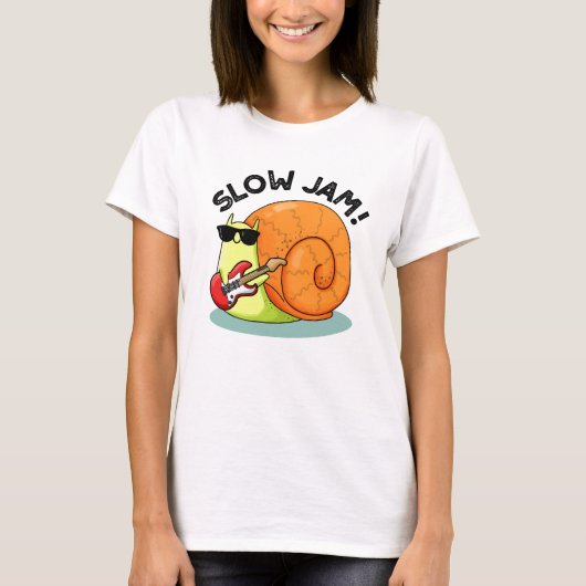 Slow Jam Funny Music Snail Pun T-shirt (Voorkant)