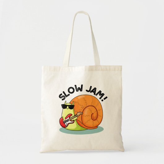 Slow Jam Funny Music Snail Pun Tote Bag (Voorkant)