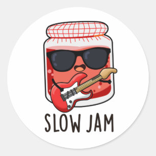 Slow Jam Grappig Voedsel Pun Ronde Sticker