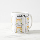 Slow Knipperende Oranje Tabby Cat Funny Cat Comic Koffiemok (Voorkant rechts)