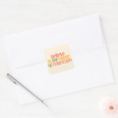 Slow Living Lifestyle Ontwerp Vierkante Sticker (Envelop)