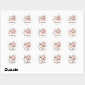 Slow Living | Pastel Snail Floral  Ronde Sticker (Vel)