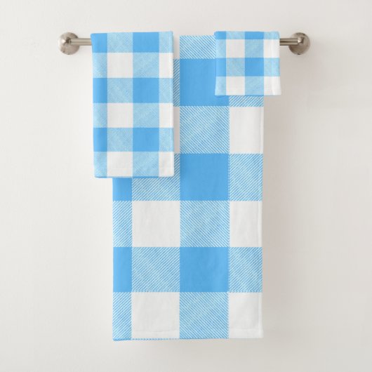 Slow-Living Summer Sky Check Bad Handdoek (Insitu)