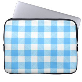 Slow-Living Summer Sky Check Laptop Sleeve