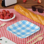 Slow-Living Summer Sky Check Papieren Bordje<br><div class="desc">Classic meets crisp. From porch-side snacks to backyard family reunions, let this timeless blue plaid be the backdrop to your favorite outdoor memories. A pattern that never goes out of style. This classic buffalo check is a nod to tradition, redesigned for the modern, slow-living home. Giving you time to savor...</div>