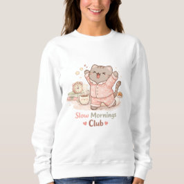 Slow Morning Club Hygge Schattig Kawaii Poes Kat W Trui