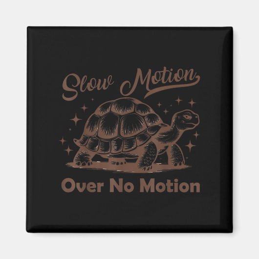 Slow Motion Versus Geen Beweging Schildpad Meme Ma Magneet (Voorkant)