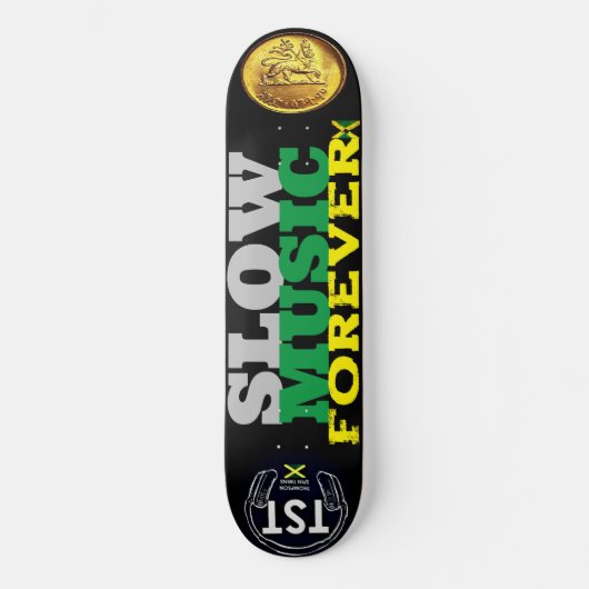 SLOW MUSIC FOREVER  8 1/4" Skateboard Dek (Voorkant)