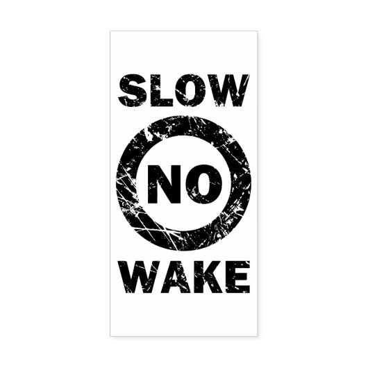Slow No Wake Nautical Signage Marina Rubberstempel (Afrduk)