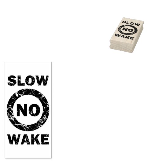 Slow No Wake Nautical Signage Marina Rubberstempel (Gestempeld)