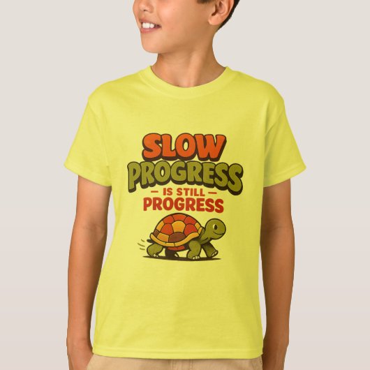 Slow Progress Is Still Progress Turtle Motivation T-shirt (Voorkant)