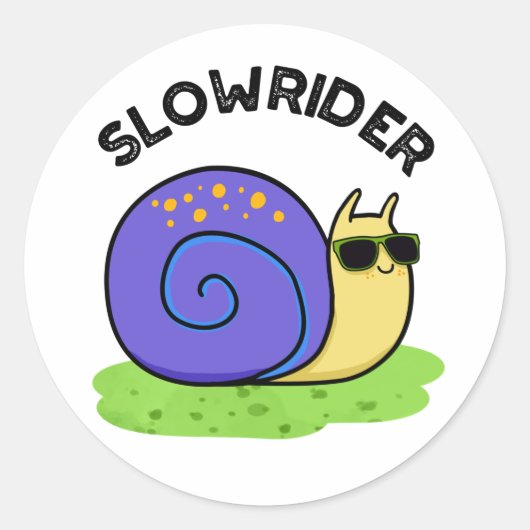 Slow Rider Grappige Low Rider Slak Pun Ronde Sticker (Voorkant)