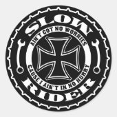 Slow Rider Ronde Sticker (Voorkant)