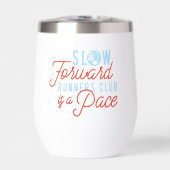 Slow Runners Club Funny Quote Blauw Oranje tekst (Voorkant)