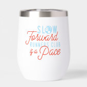 Slow Runners Club Funny Quote Blauw Oranje tekst (Achterkant)