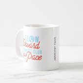Slow Runners Club Funny Quote Blauw Oranje tekst Koffiemok (Voorkant links)