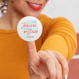 Slow Runners Club Funny Quote Blauw Oranje tekst Ronde Sticker