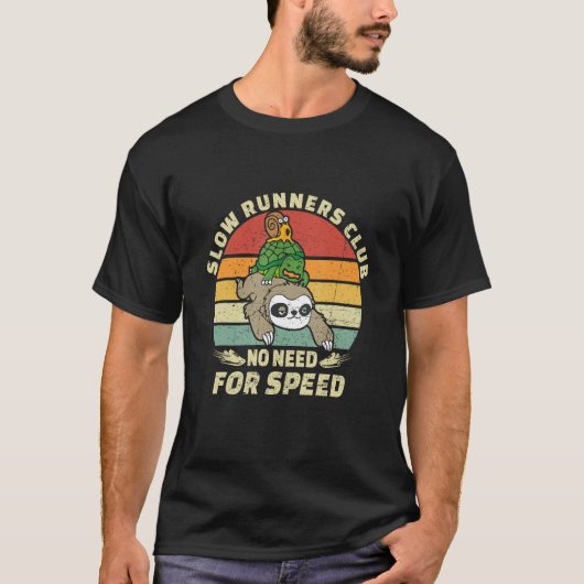  Slow Runners Club Sloth Running Team T-shirt (Voorkant)