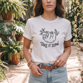 Slow Sloth Zelfzorg T-shirt Unisex Grafische Kledi