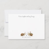 Slow & Steady Snail Wedding | Bride & Groom Notitiekaartje (Voorkant)