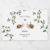 Slow & Steady Snail Wedding Favor Likeurfles Etiket (Enkel label)