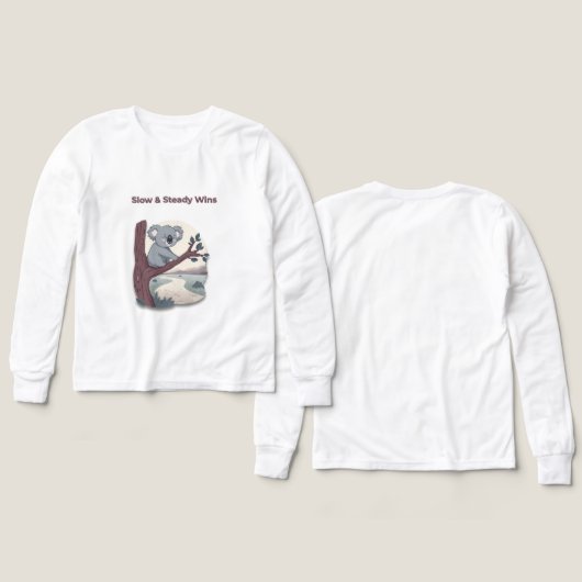 **"Slow & Steady Wins – Motivational Cute Koala "* (Voorkant /achterkant)