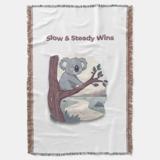 **"Slow & Steady Wins – Motivational Cute Koala "* Deken (Voorkant Verticaal)