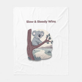 **"Slow & Steady Wins – Motivational Cute Koala "* Fleece Deken